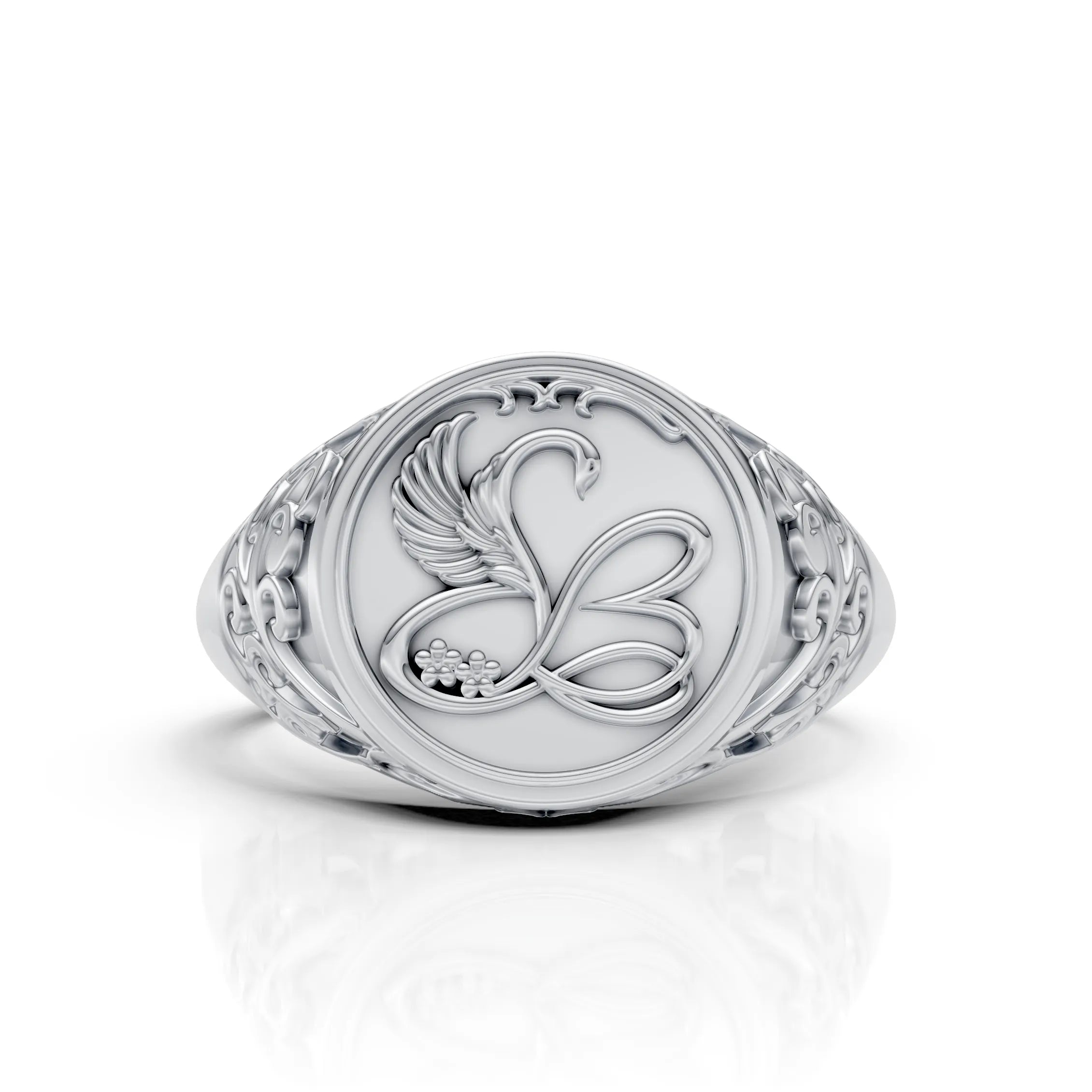 Luxury Swan Emblem Statement Ring
