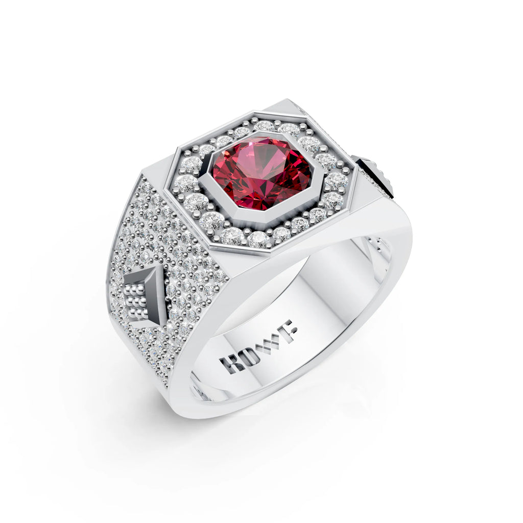 Brilliance with Blood-Red Center Stone Ring