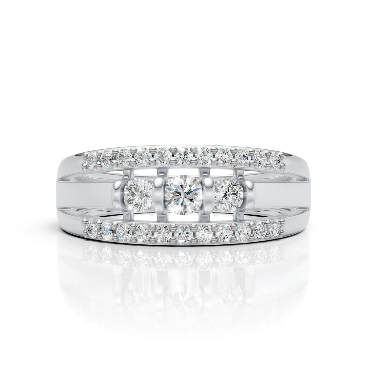 Classic Diamond Cluster Wedding Ring