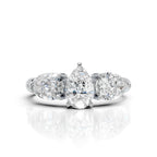 Classic Three Stone Pear Diamond Ring