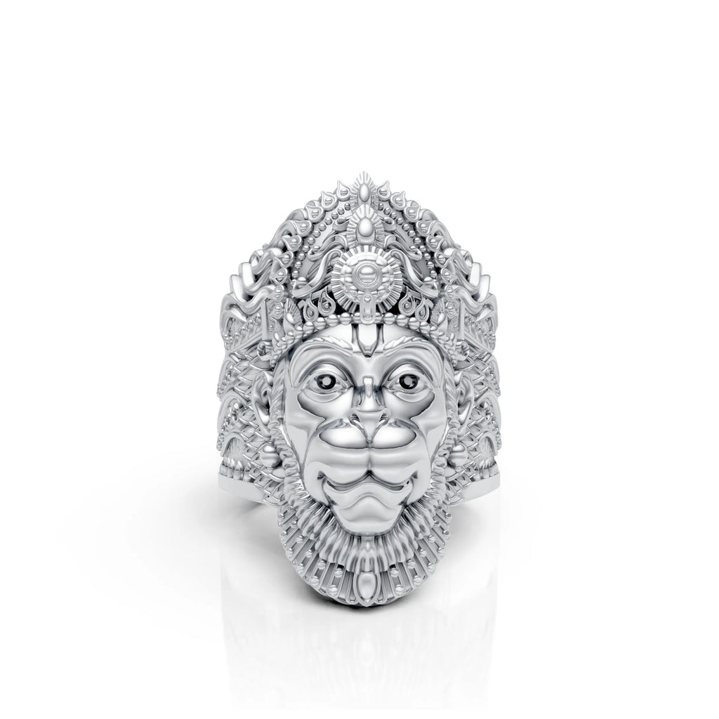 Antique Finish Hanuman Ring With “राम” Engraving