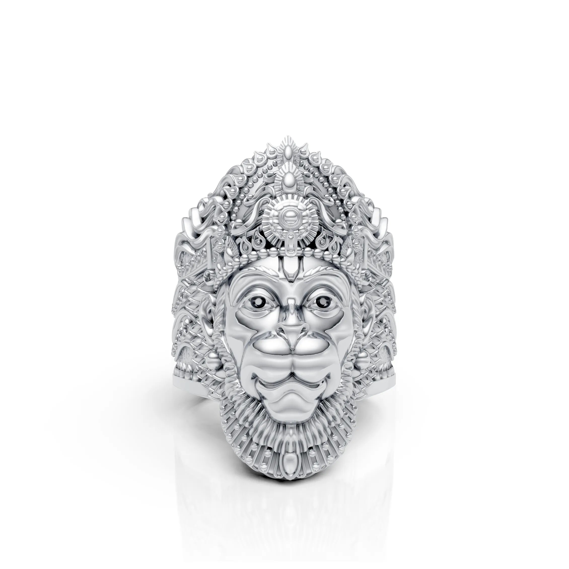 Antique Finish Hanuman Ring With “राम” Engraving