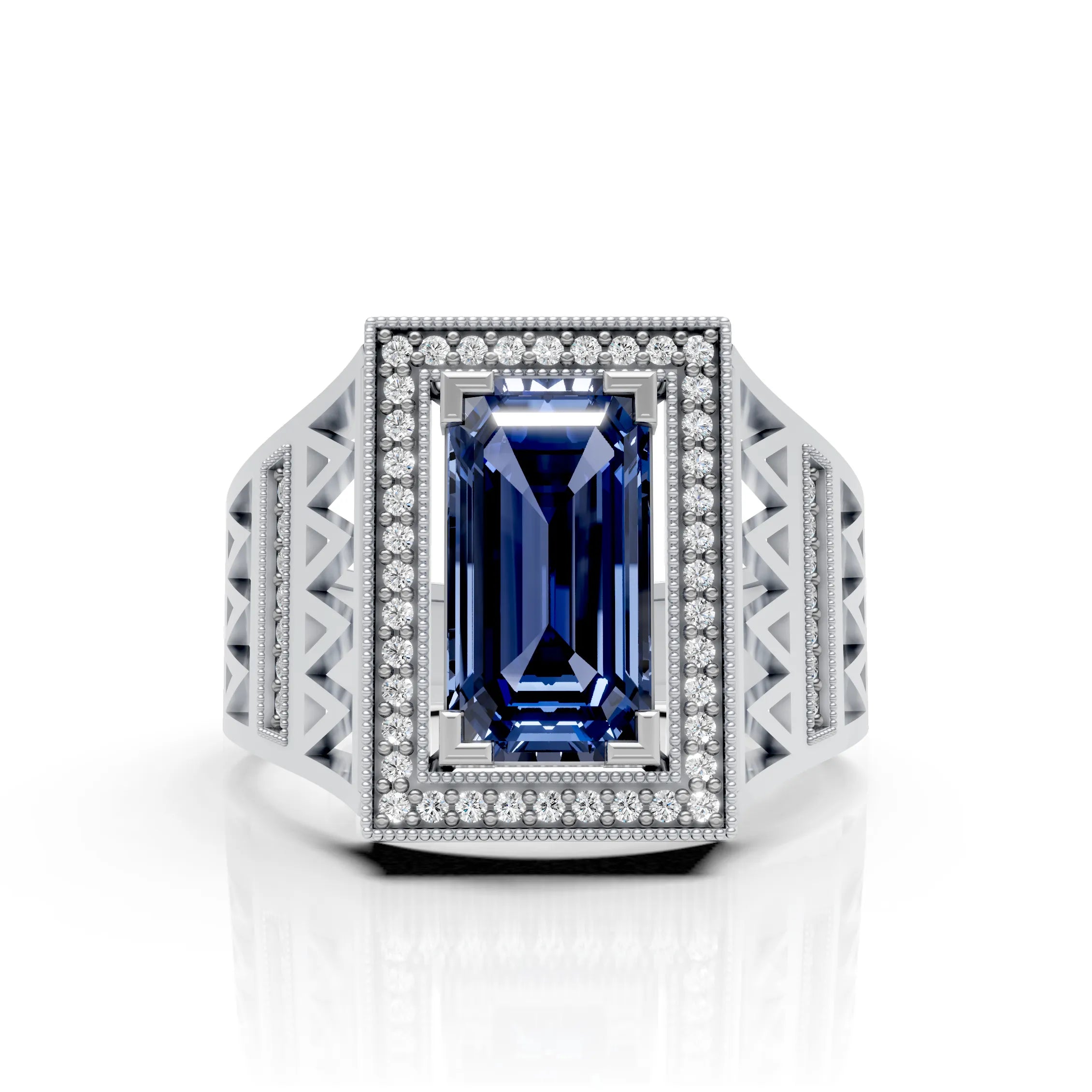 Men's Royal CZ Blue Sapphire Ring