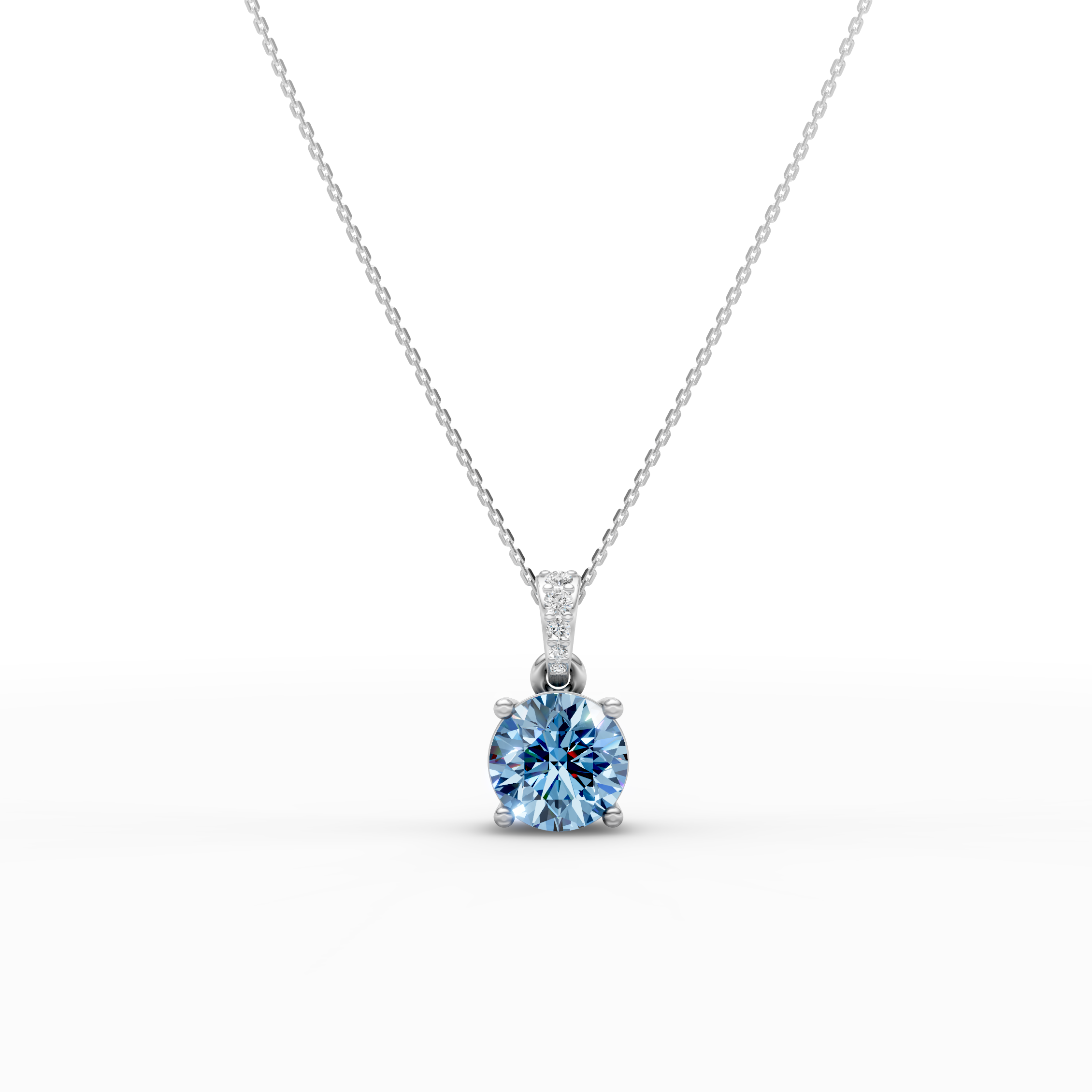 2 CT Blue Portuguese CutPendant With Chain