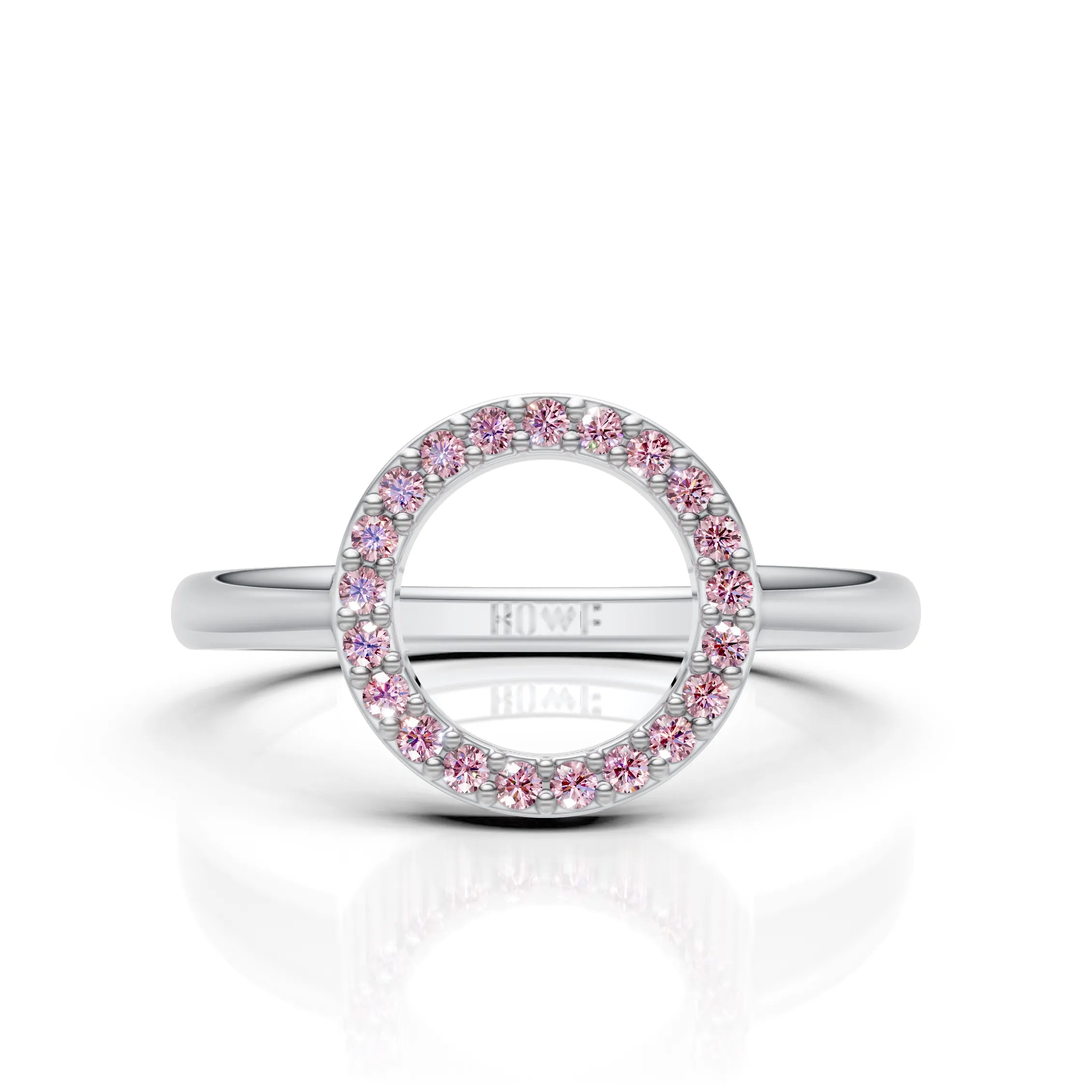 Pink Diamond Circle Halo Ring