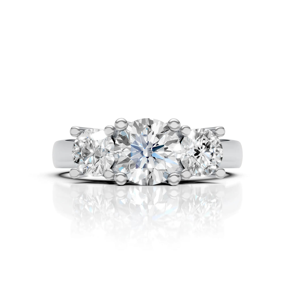 Elegant Round Cut Three Stone Diamond Ring