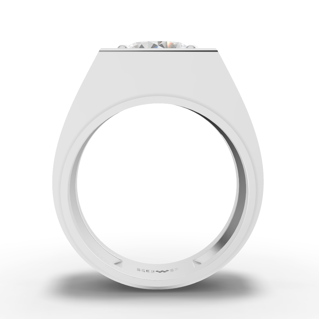 925 Sterling Silver Square Solitaire Moissanite Diamond Ring