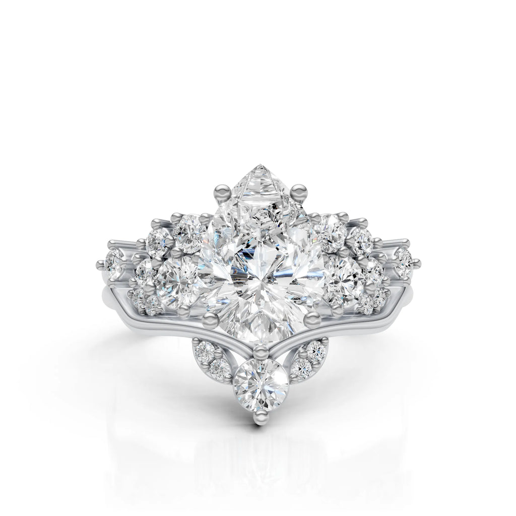 Pear Solitaire Diamond Bridal Ring Set