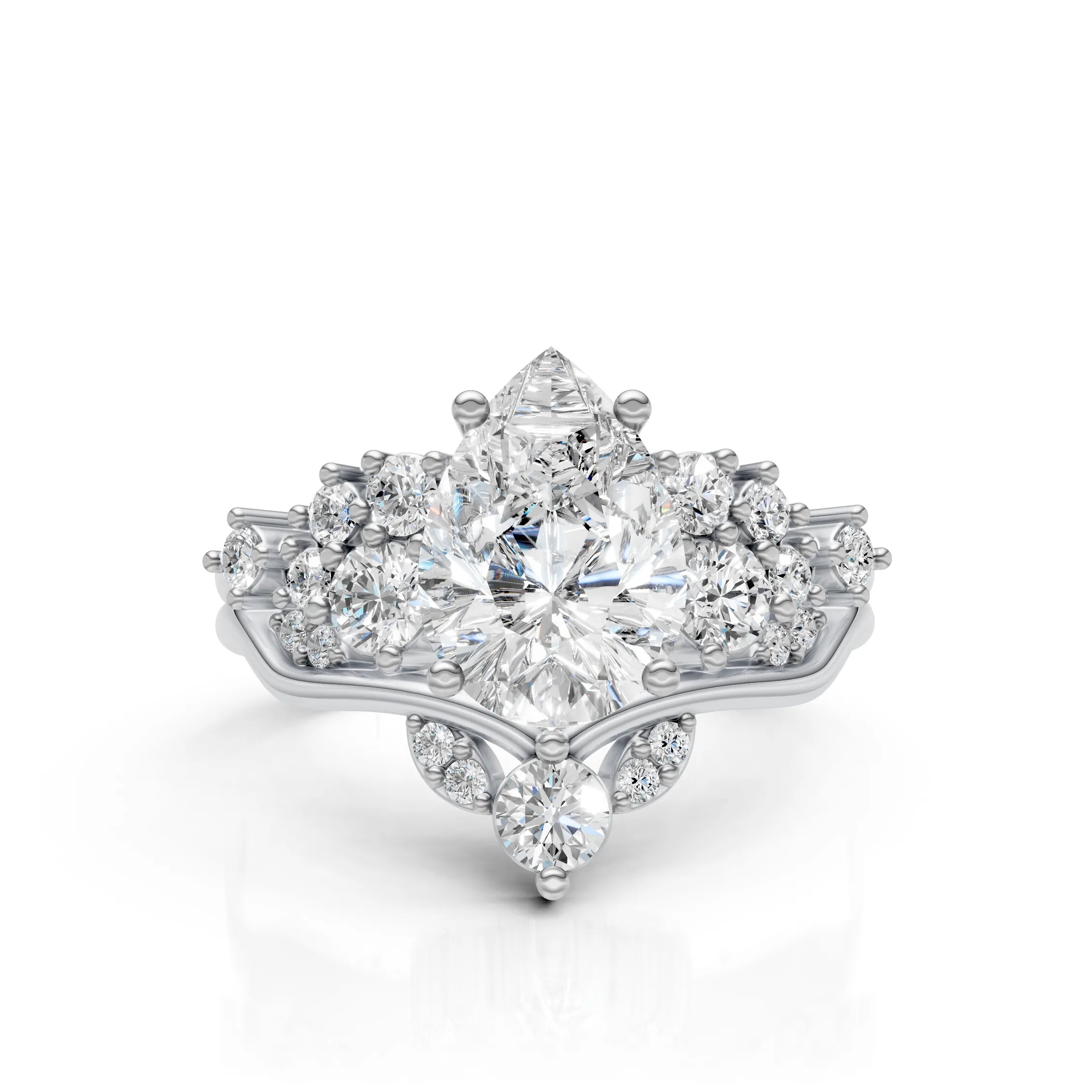 Pear Solitaire Diamond Bridal Ring Set