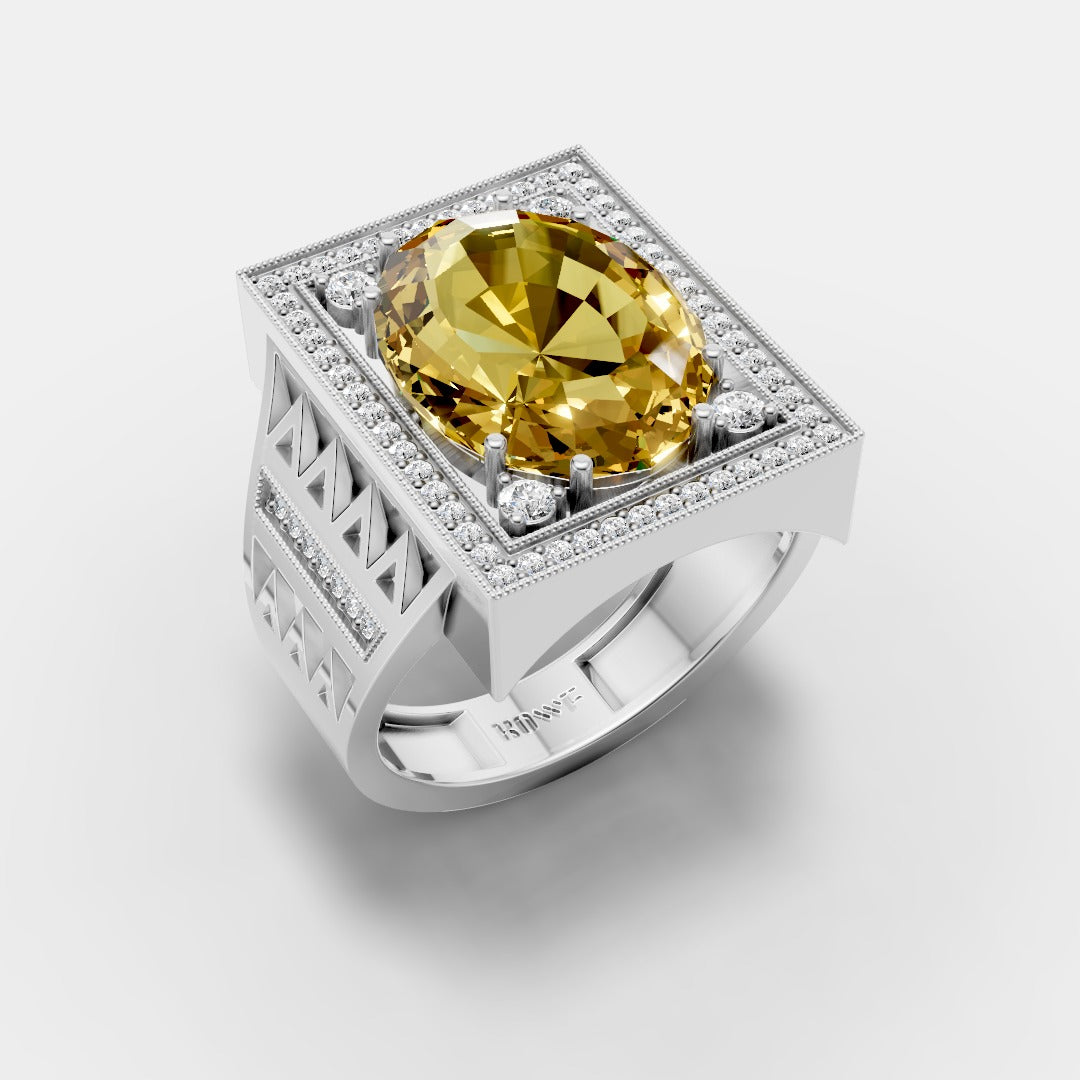 Regal Yellow CZ Ring Ring