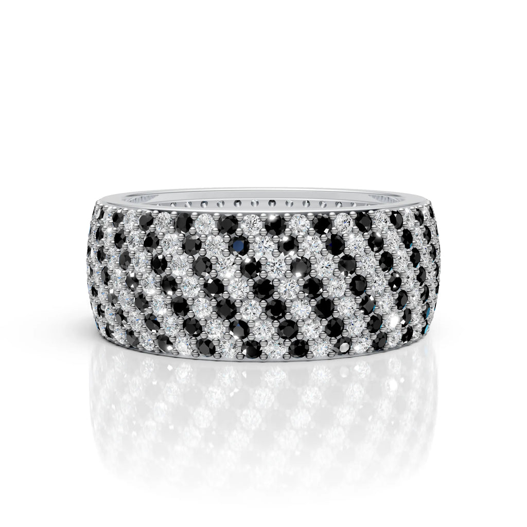 7-Line Black & White Montubhai’s Ring