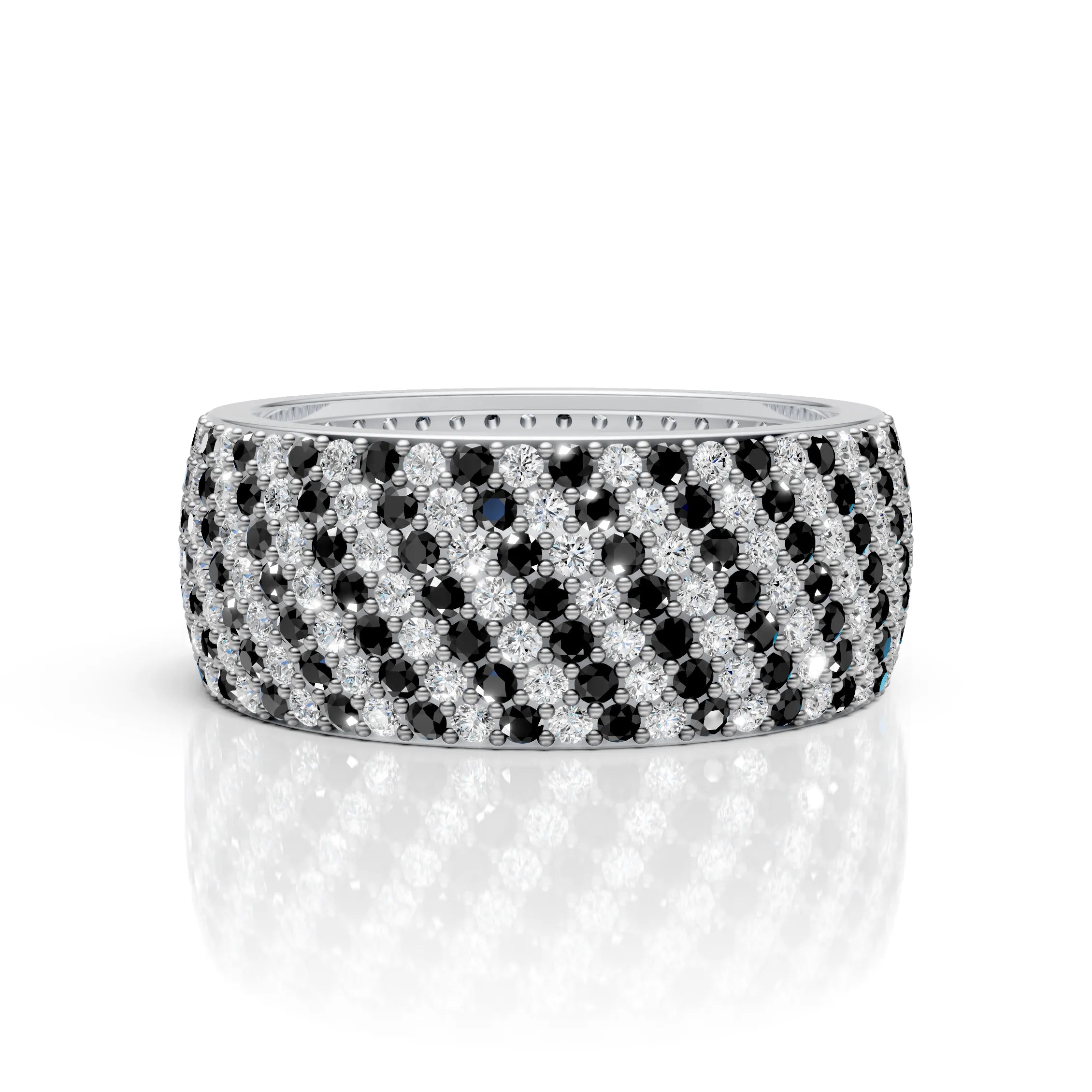 7-Line Black & White Montubhai’s Ring