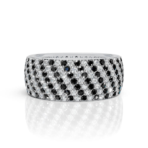 7-Line Black & White Montubhai’s Ring