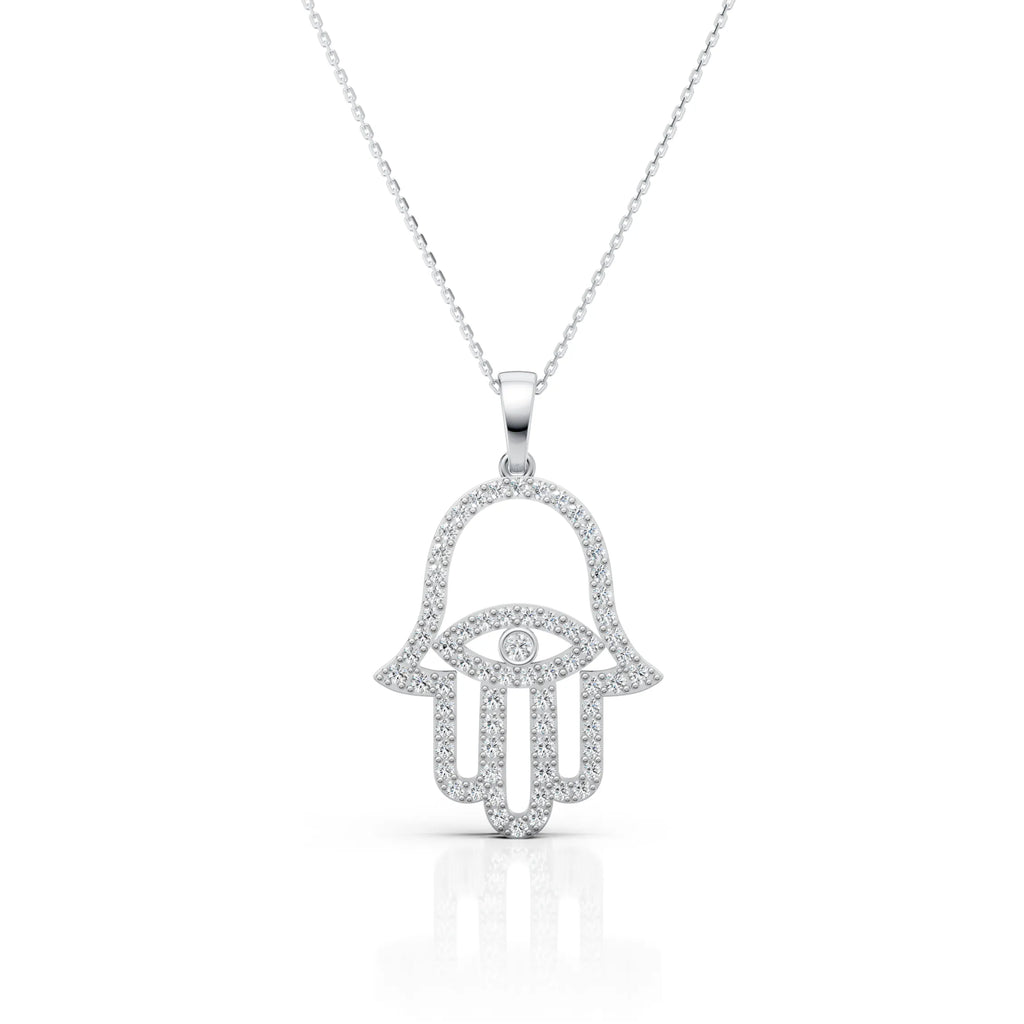 Luxury Diamond Hamsa Hand Pendant