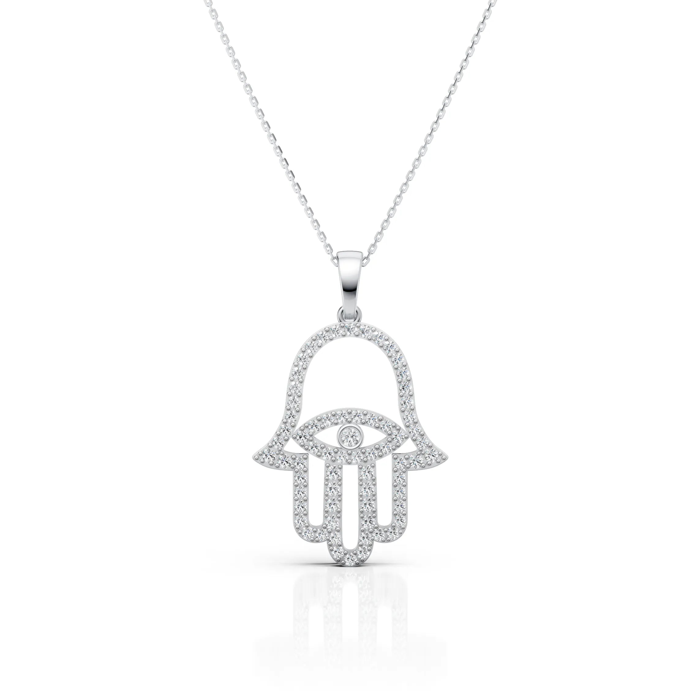Luxury Diamond Hamsa Hand Pendant