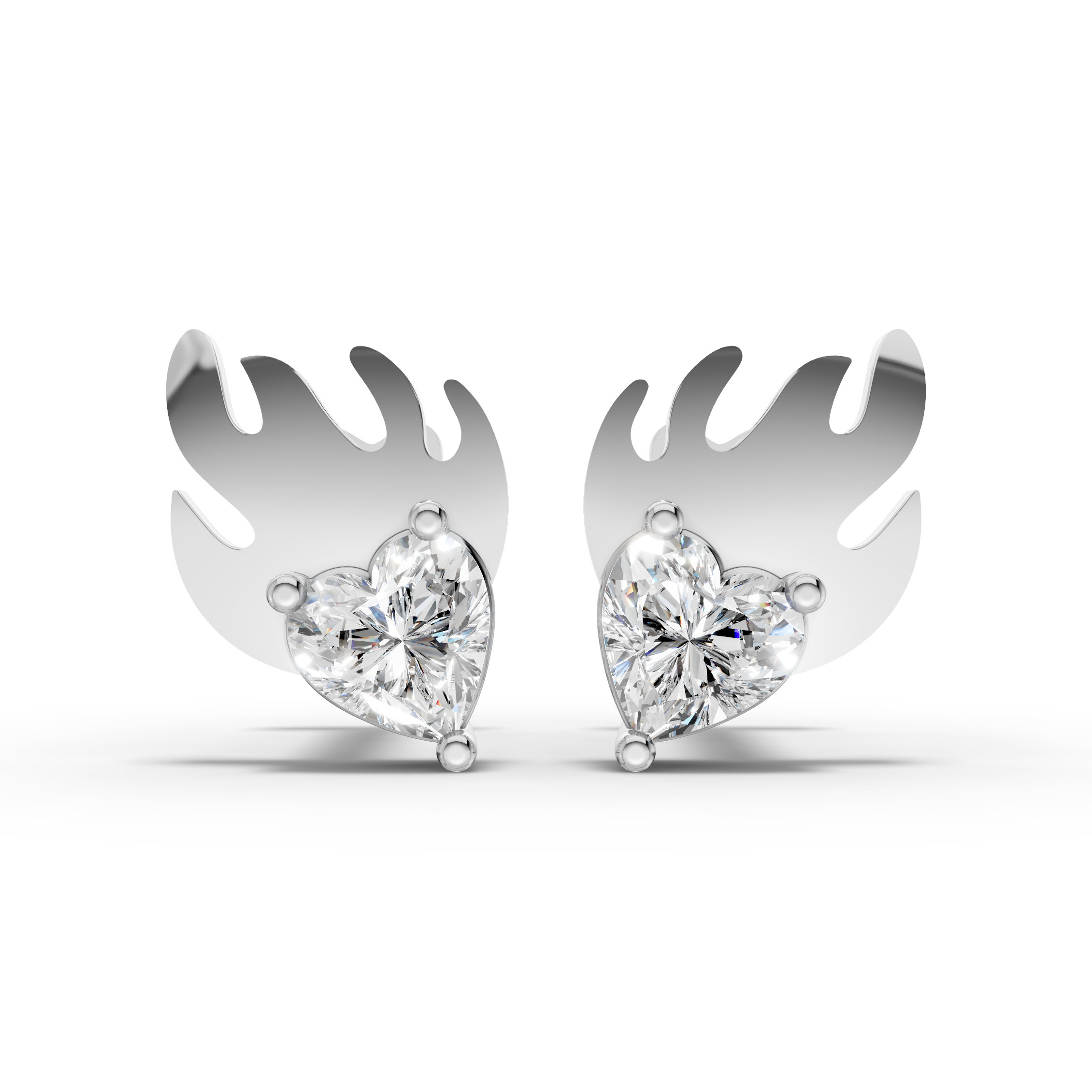 Flame Heart Earrings (1 Pair)