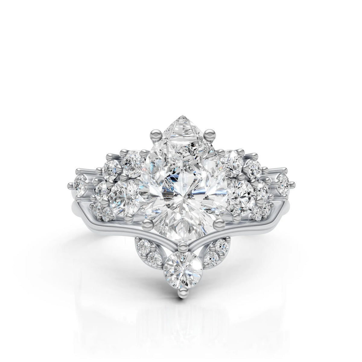 Pear Solitaire Diamond Bridal Ring Set