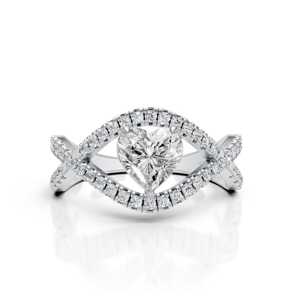 White Heart Diamond Ring