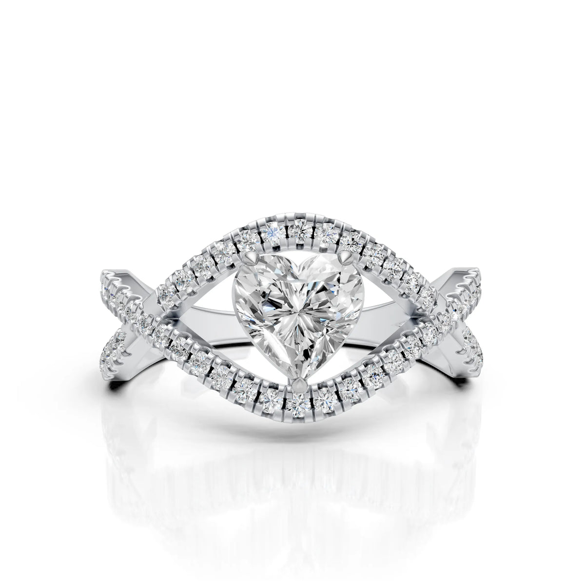 White Heart Diamond Ring