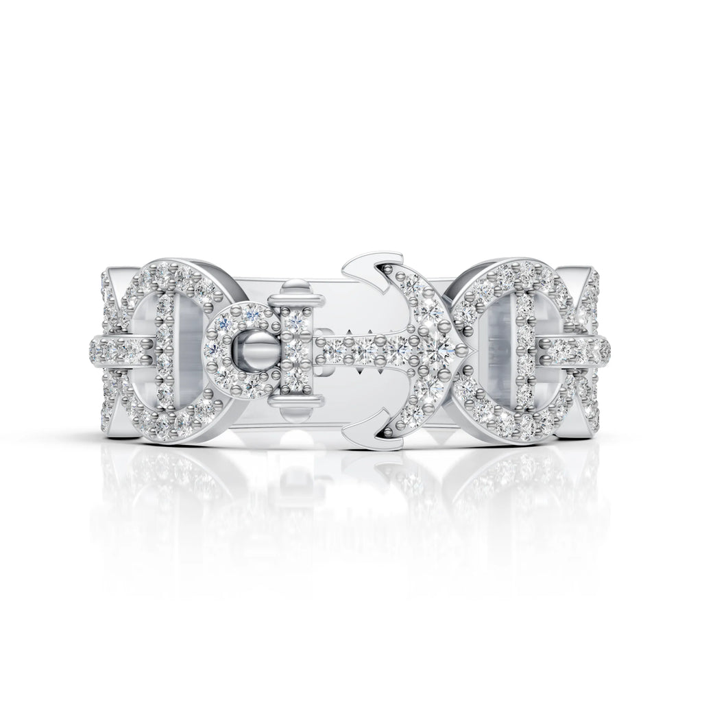 Diamond Anchor Statement Ring