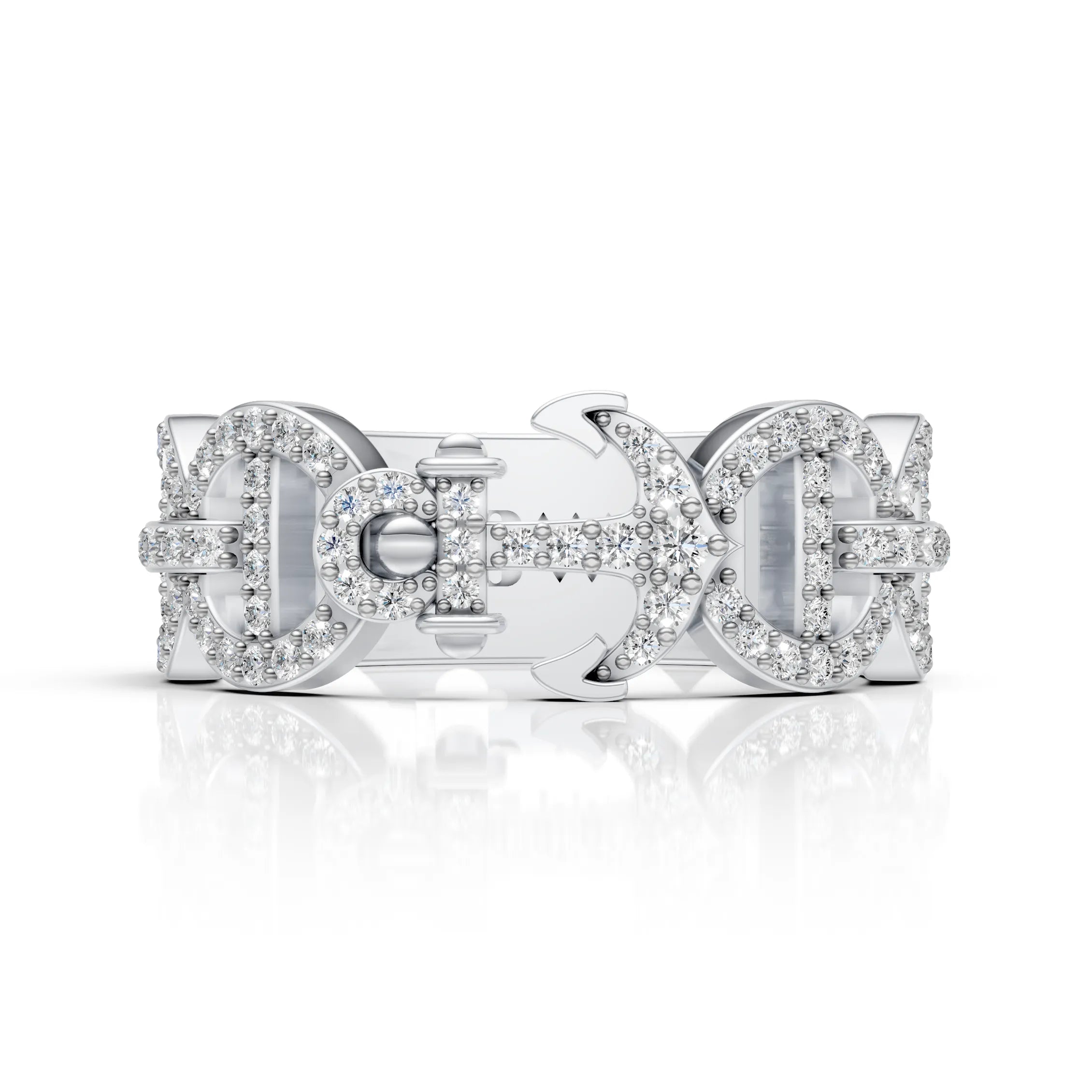 Diamond Anchor Statement Ring
