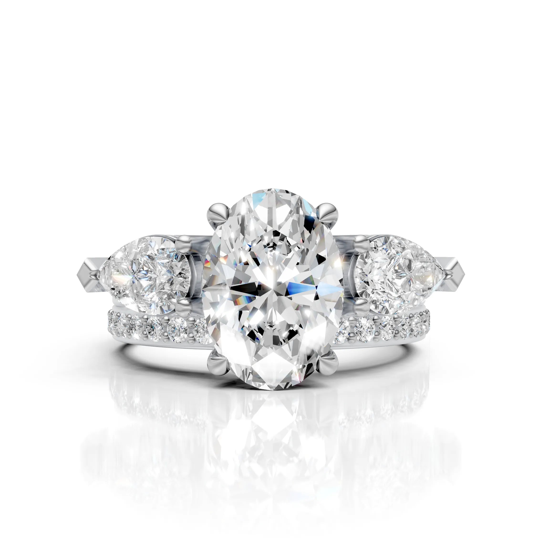 Oval & Pear Diamond 2-in-1 Ring
