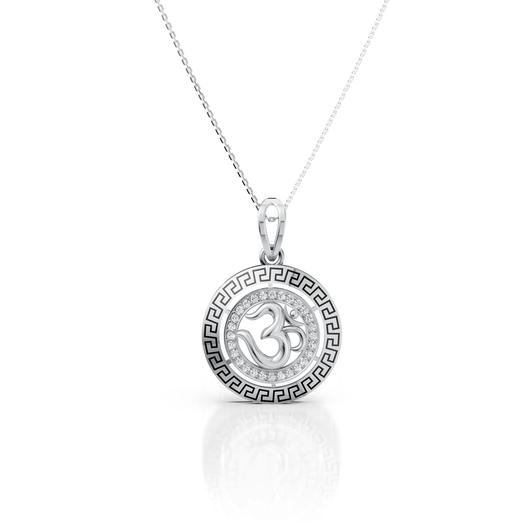Luxury Om Symbol Diamond Halo Pendant