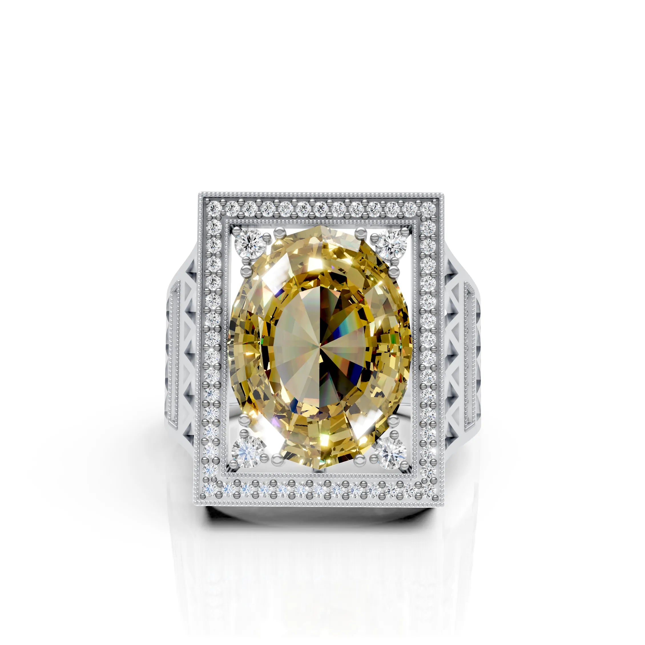Regal Yellow CZ Ring Ring