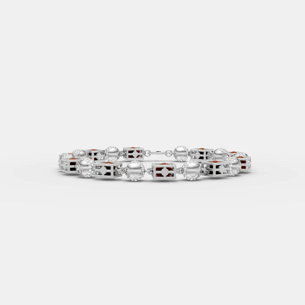Rudraksha & Moissanite Link Bracelet – Divine Style with Spiritual Power