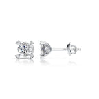 Solitaire Diamond Four Corner Earring