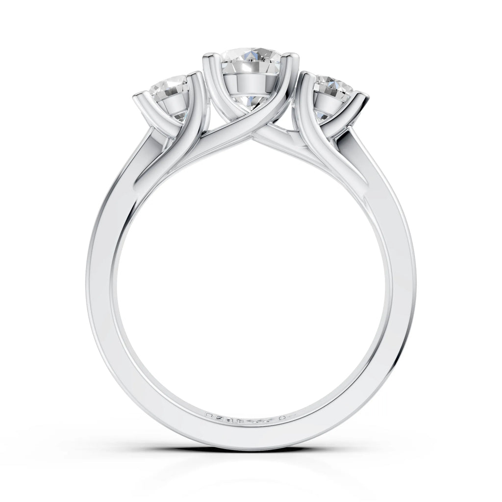 Elegant Round Cut Three Stone Diamond Ring