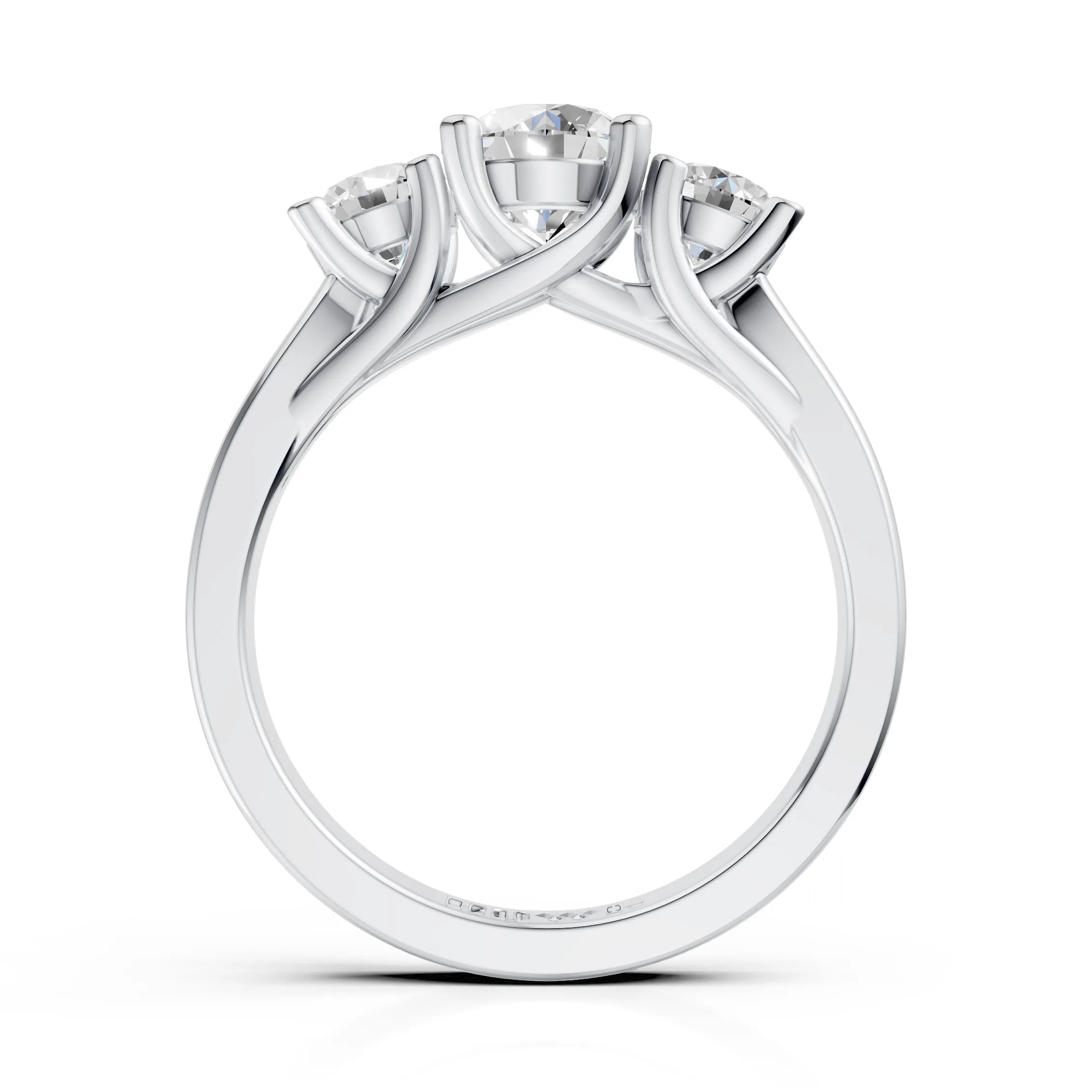 Elegant Round Cut Three Stone Diamond Ring