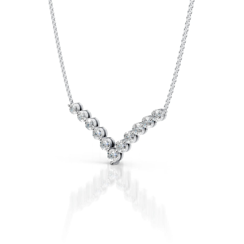 Chevron Diamond Station Necklace