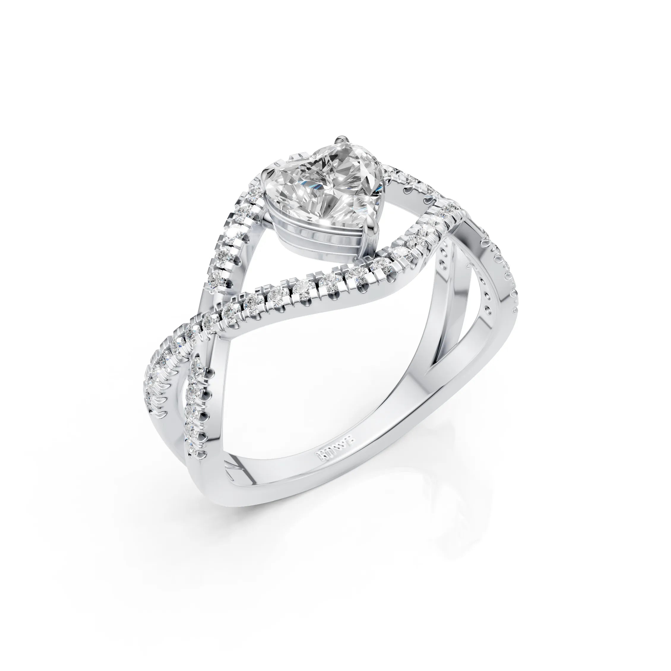 White Heart Diamond Ring