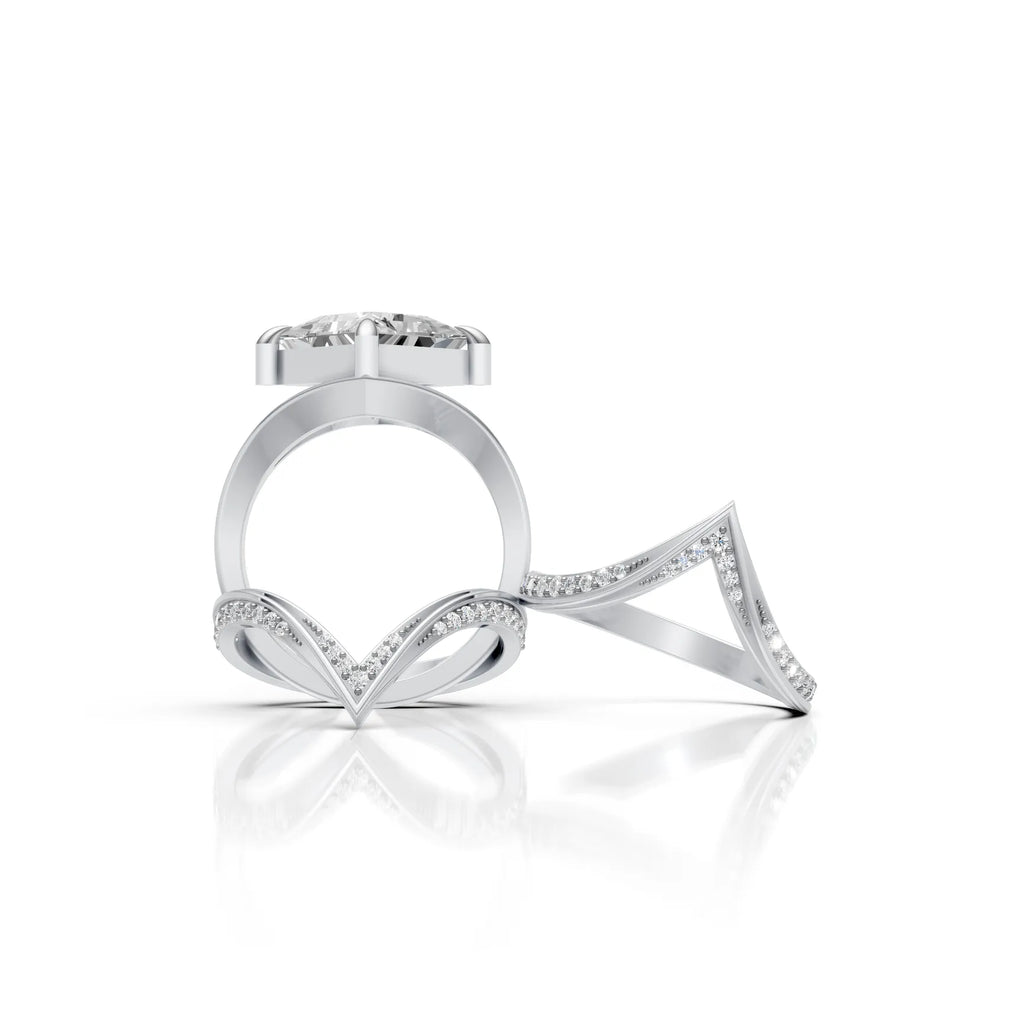 Royal Princess Cut Diamond Ring Set
