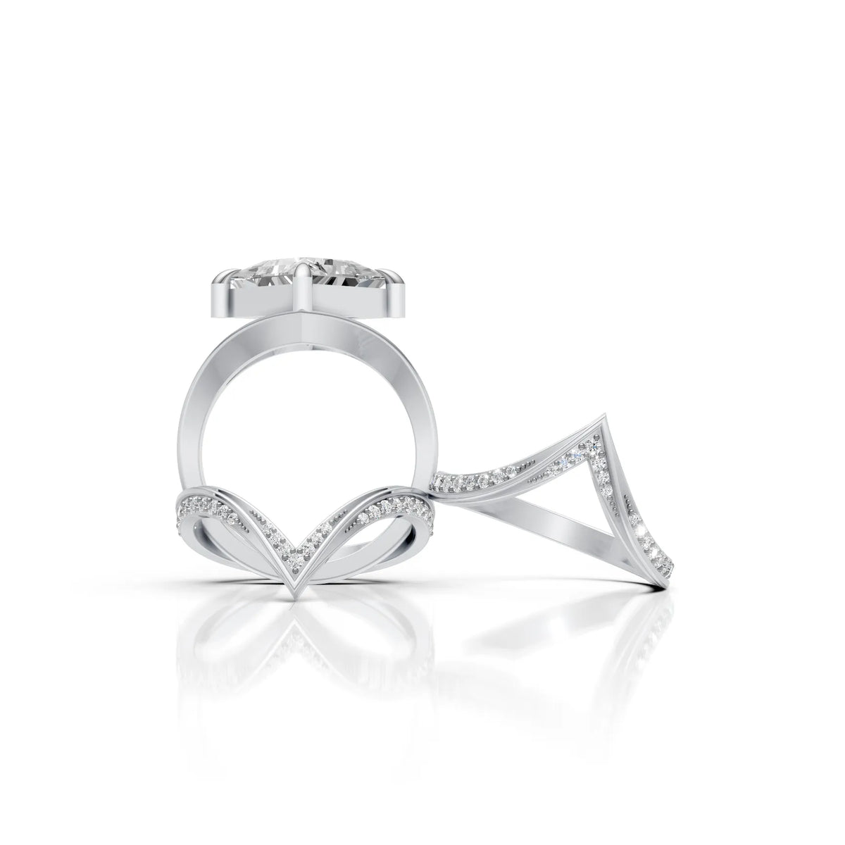 Royal Princess Cut Diamond Ring Set