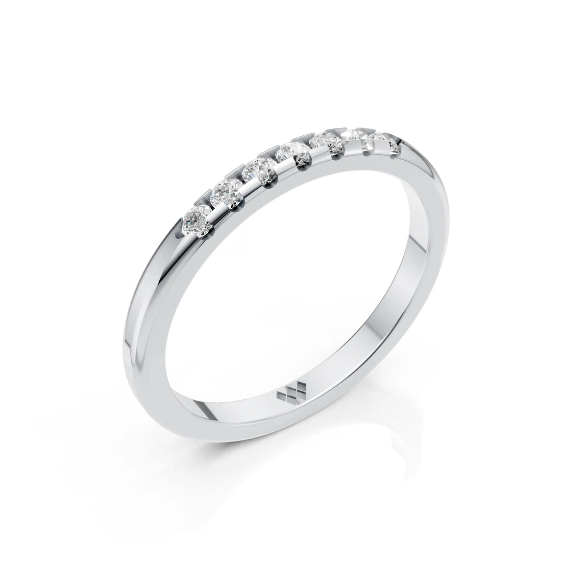Elegant Seven Stone Round Moissanite Half Eternity Band Ring