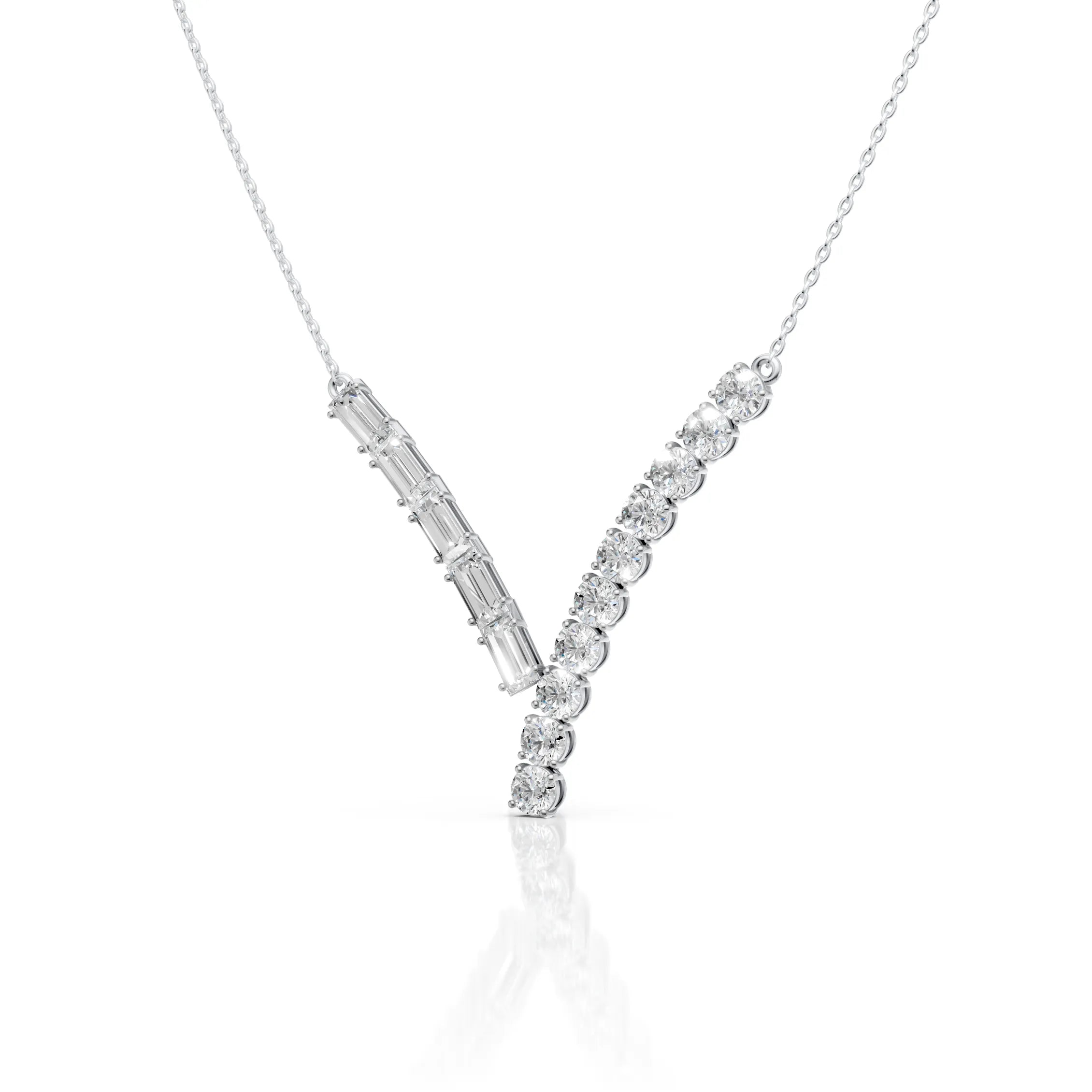 Diamond V Shape Statement Necklace
