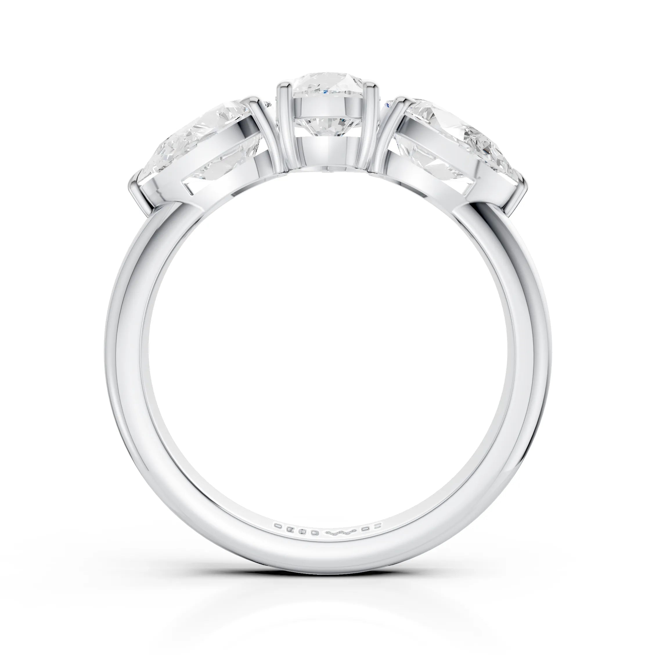 Classic Three Stone Pear Diamond Ring