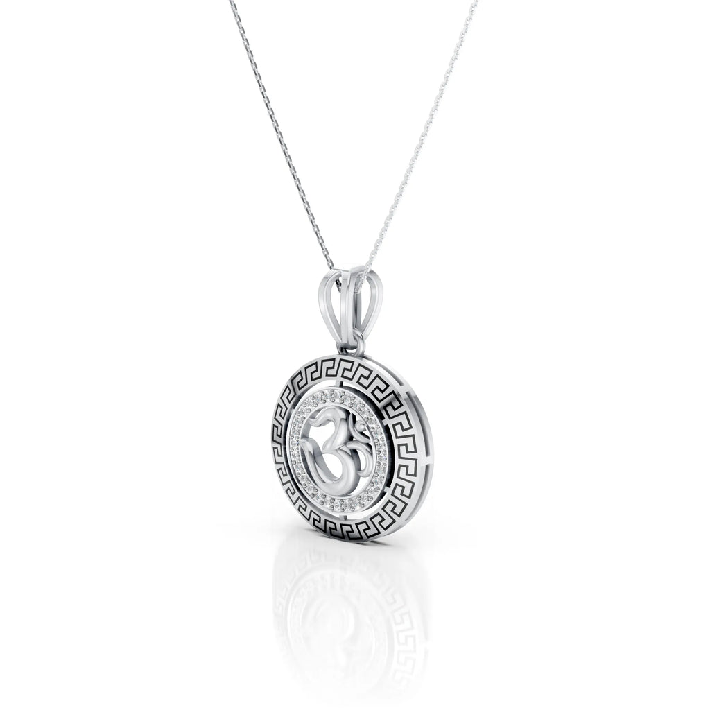 Luxury Om Symbol Diamond Halo Pendant