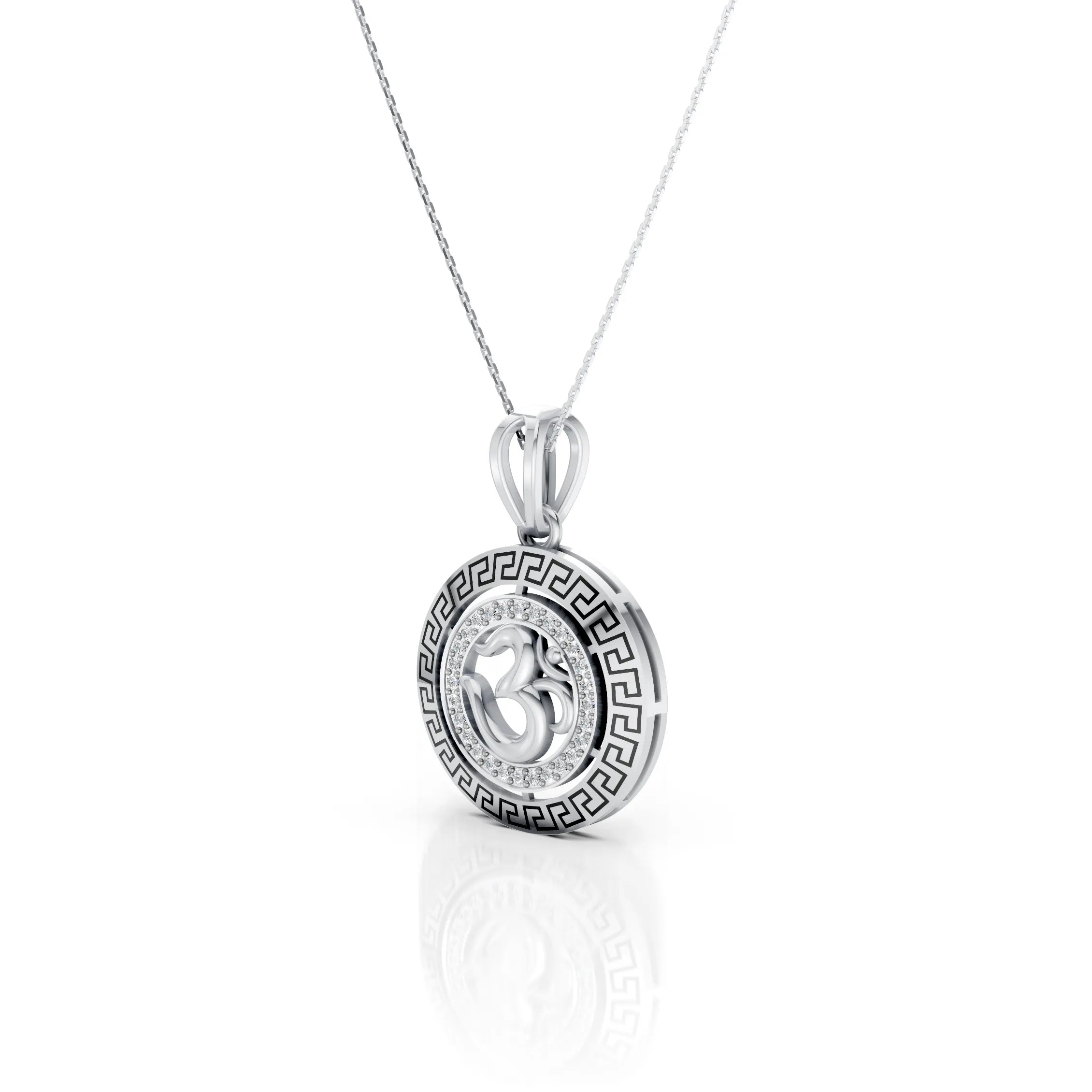 Luxury Om Symbol Diamond Halo Pendant