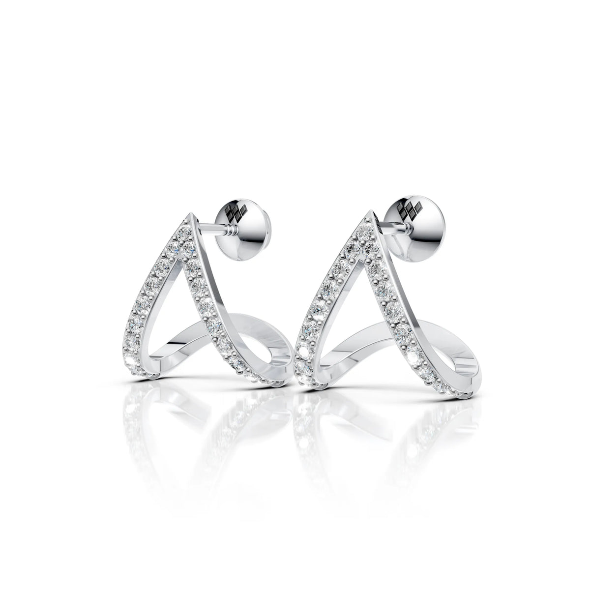 Triangle Diamond Open Hoop Earring