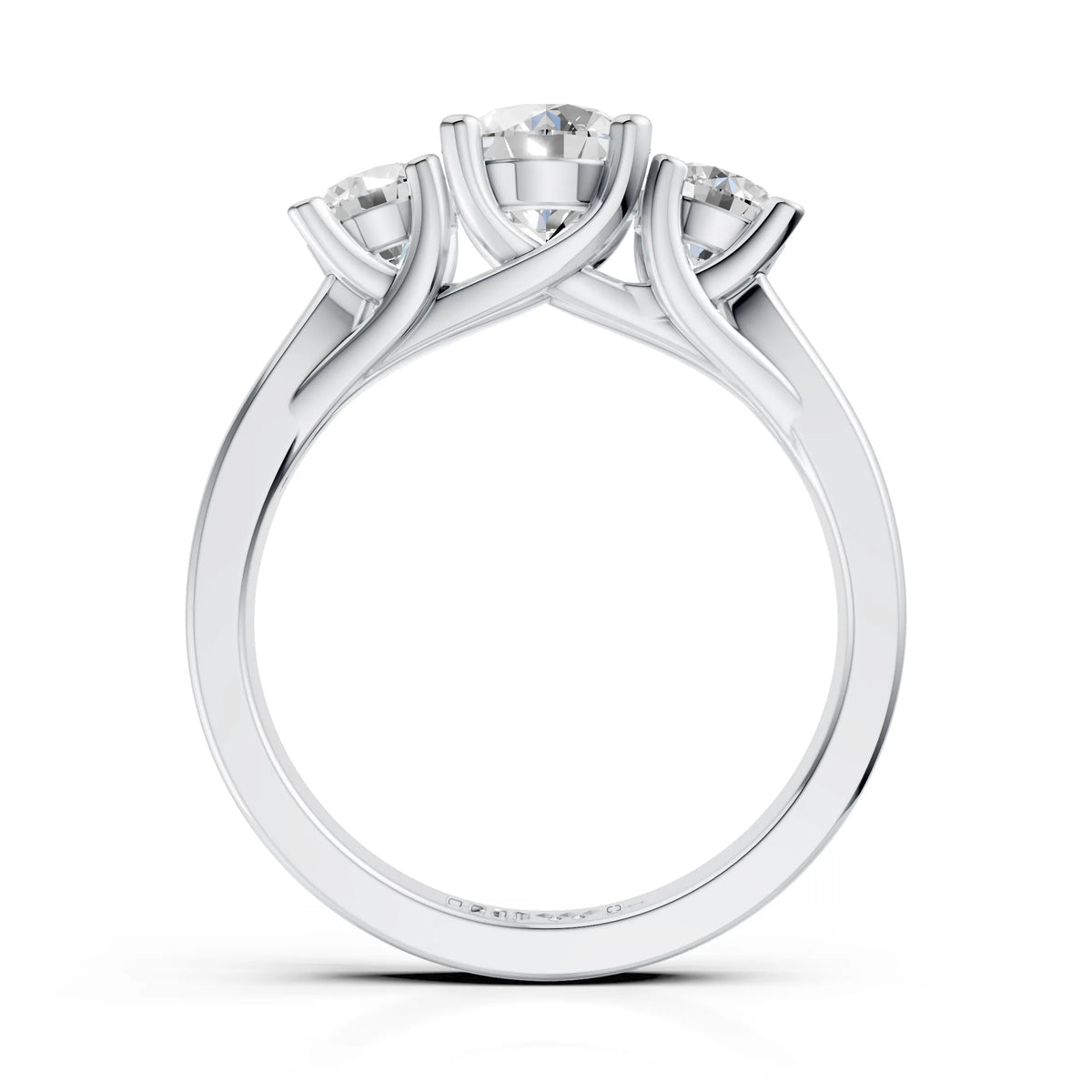 Elegant Round Cut Three Stone Diamond Ring