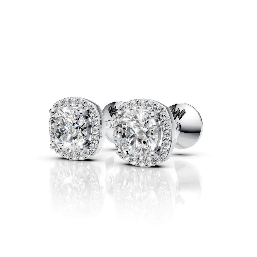 Classic Round Halo Diamond Earring