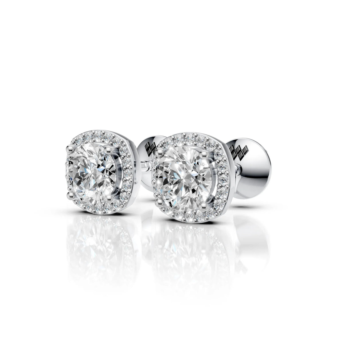 Classic Round Halo Diamond Earring