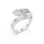Modern Princess Cut Solitaire Ring with Open Split Band Design