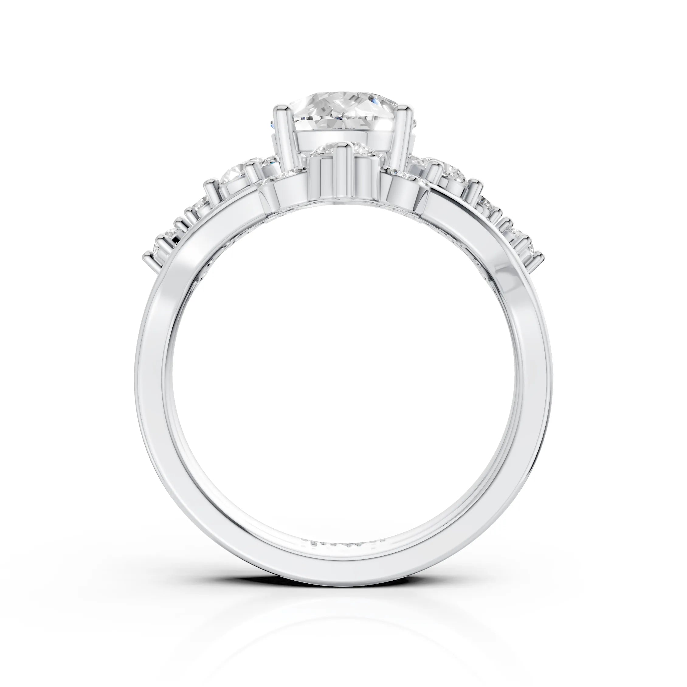 Pear Solitaire Diamond Bridal Ring Set