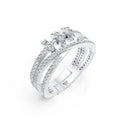 Criss Cross Multi Row Diamond Ring
