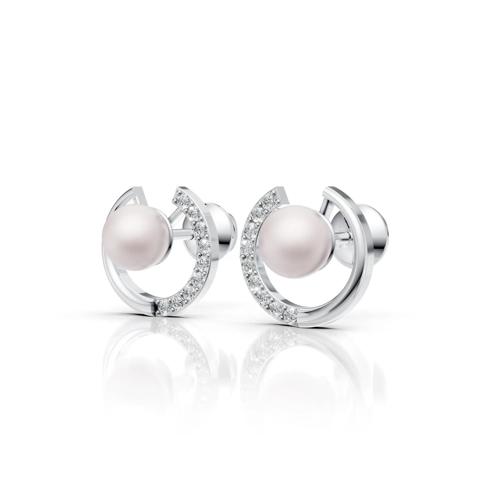 Pearl Swirl Diamond Earring