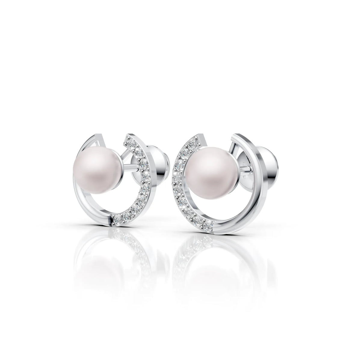 Pearl Swirl Diamond Earring